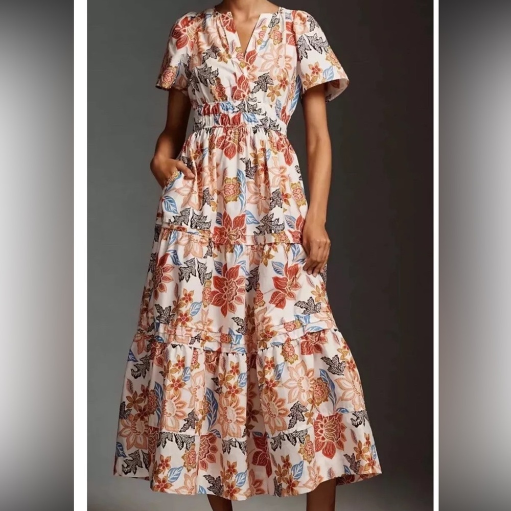 Anthropologie Somerset dress botanical size M